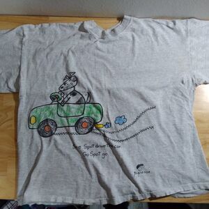 Vintage 90s Pigcasso See Spot Drive The Car Dick & Jane Parody T-Shirt